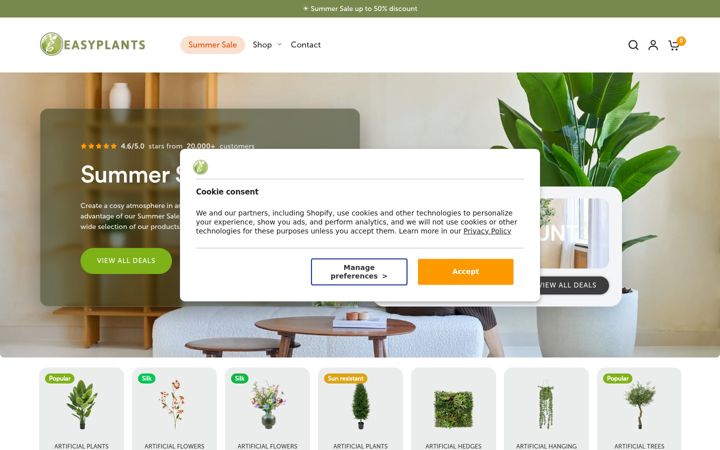Screenshot of easyplants.co.uk