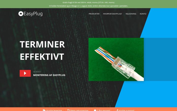 Skjámynd af easyplug.dk