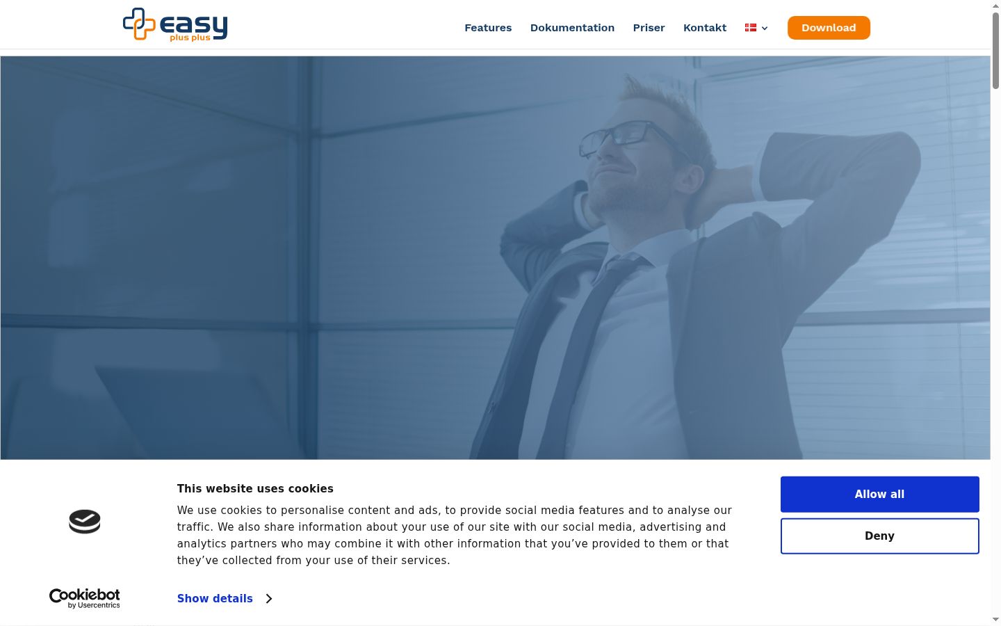 Screenshot of the consent banner shown before any interaction