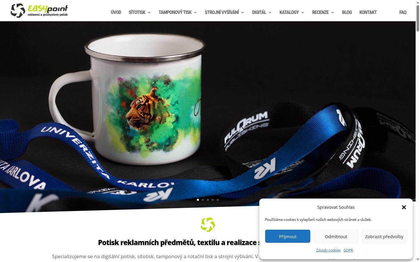 Snímek obrazovky baneru souhlasu zobrazeného před jakoukoli interakcí