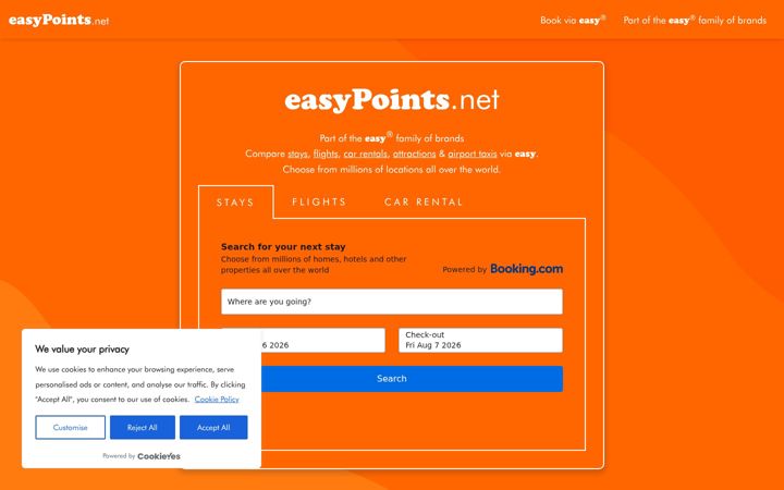 Captură de ecran a easypoints.net