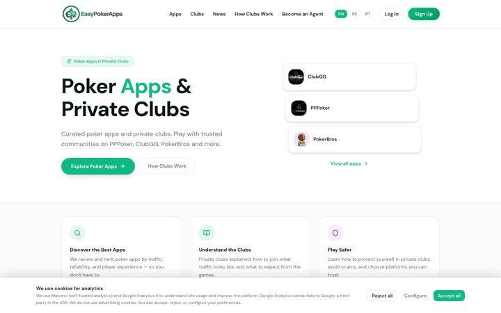 Screenshot of easypokerapps.com