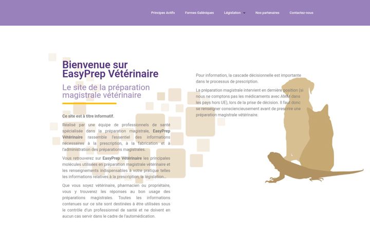 Posnetek zaslona easyprepveterinaire.fr