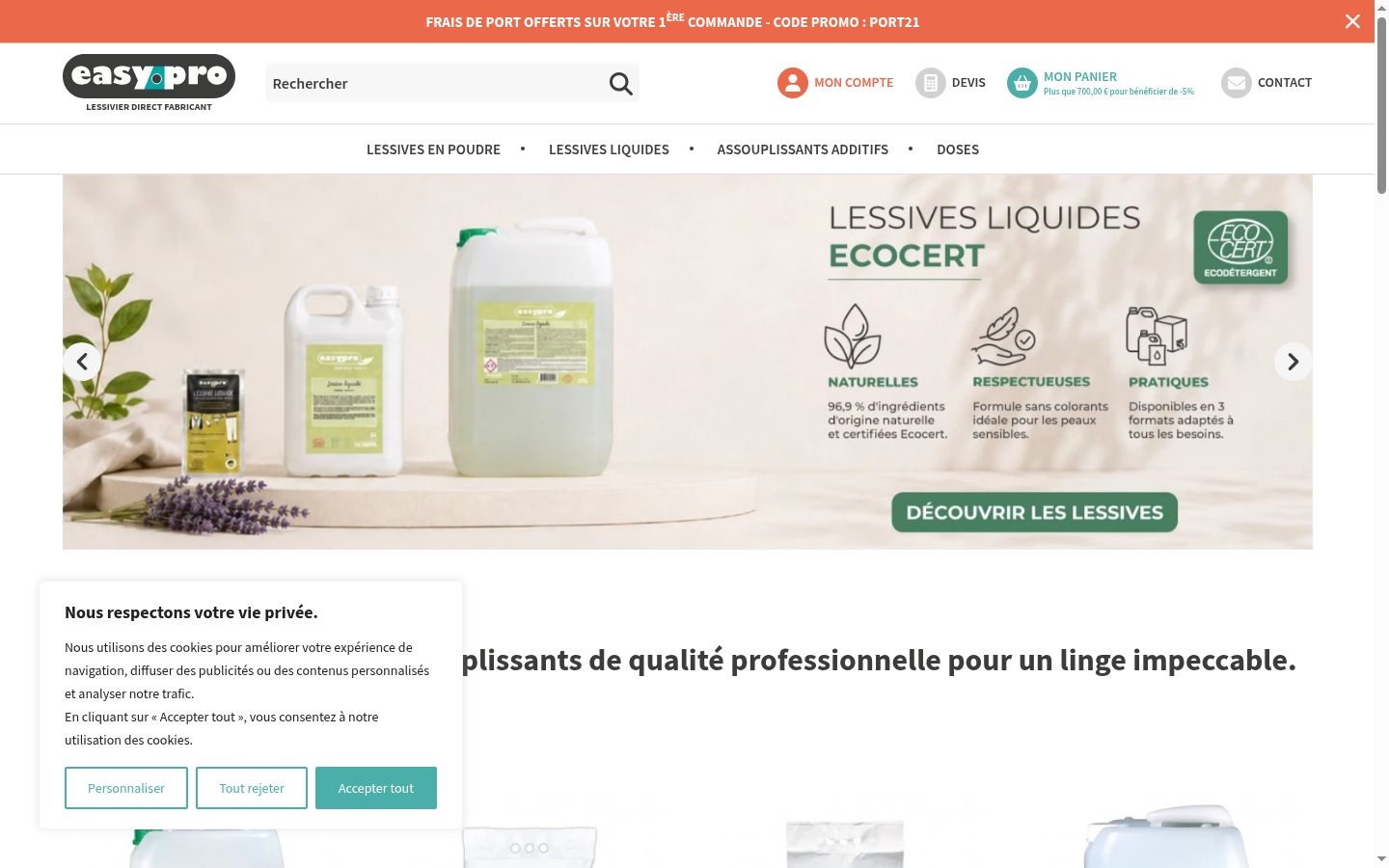 Screenshot del banner di consenso mostrato prima di qualsiasi interazione