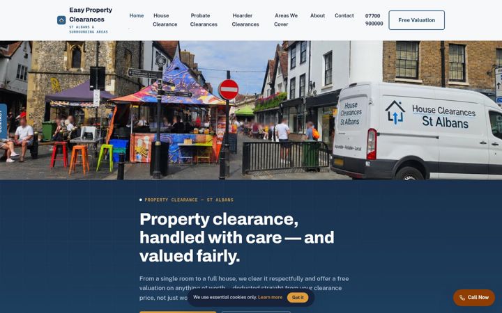 Screenshot of easypropertyclearances.co.uk