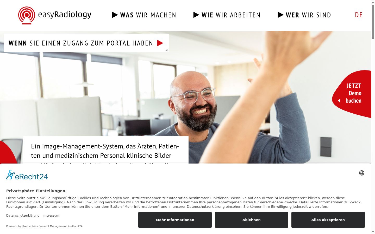 Screenshot of the consent banner shown before any interaction
