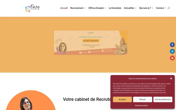 Posnetek zaslona easyrecrutement.fr