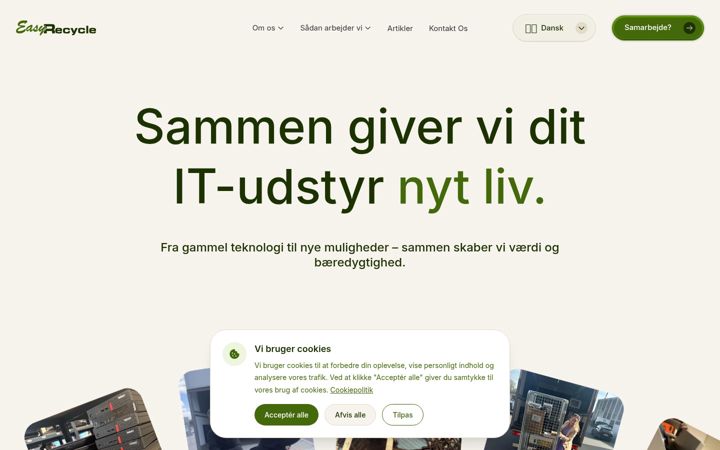 Skjámynd af easyrecycle.dk