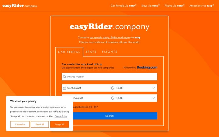 Screenshot of easyrider.company