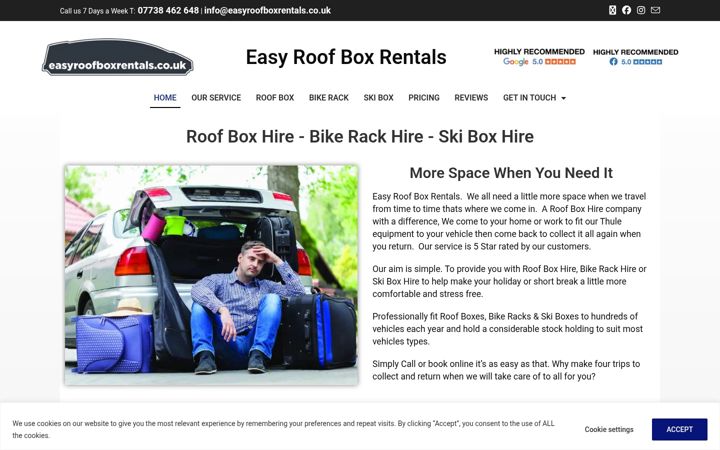 Screenshot of easyroofboxrentals.co.uk