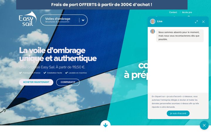 Posnetek zaslona easysail.fr