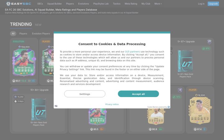 Screenshot of easysbc.io