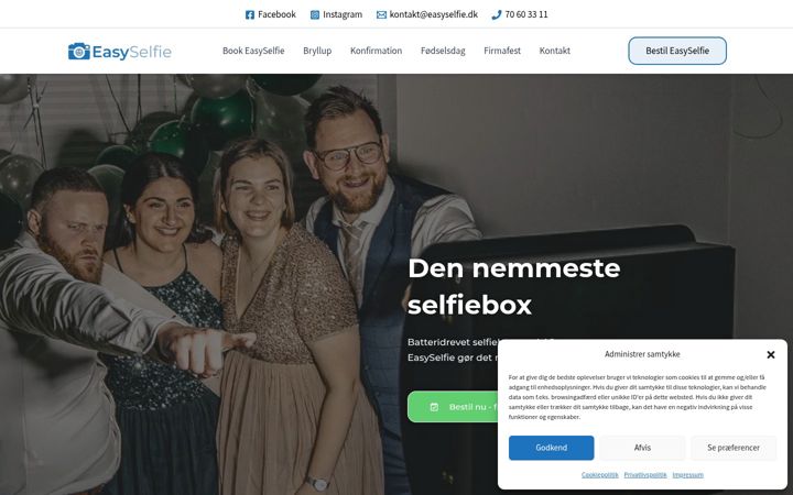Skjámynd af easyselfie.dk