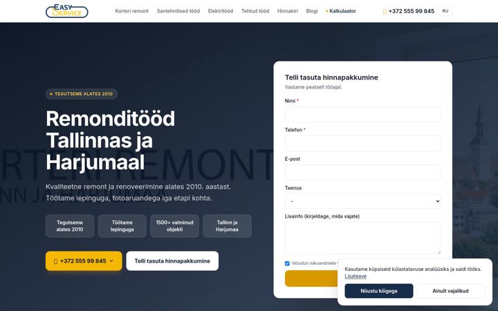 Screenshot of easyservice.ee