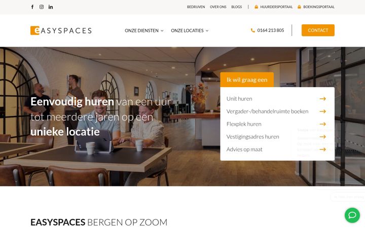 Screenshot di easyspaces.nl