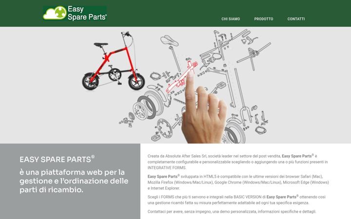 Ekrānuzņēmums no easyspareparts.it