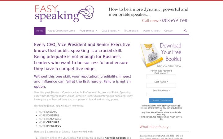 Snimka zaslona za easyspeaking.co.uk