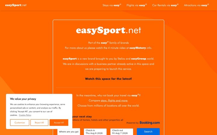 Captură de ecran a easysport.net