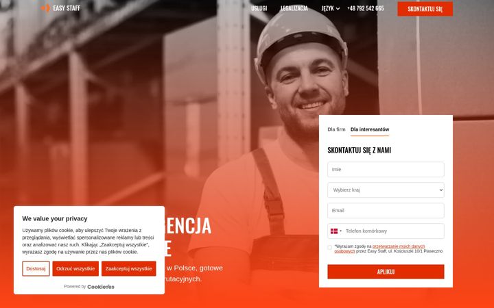 Captura de pantalla de easystaff.pl