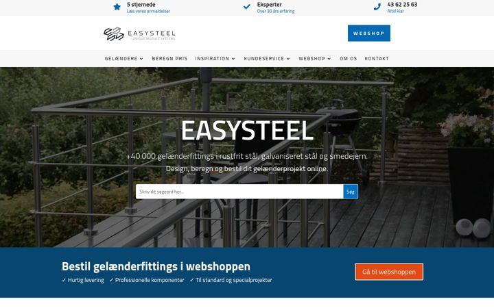 Skjámynd af easysteel.dk