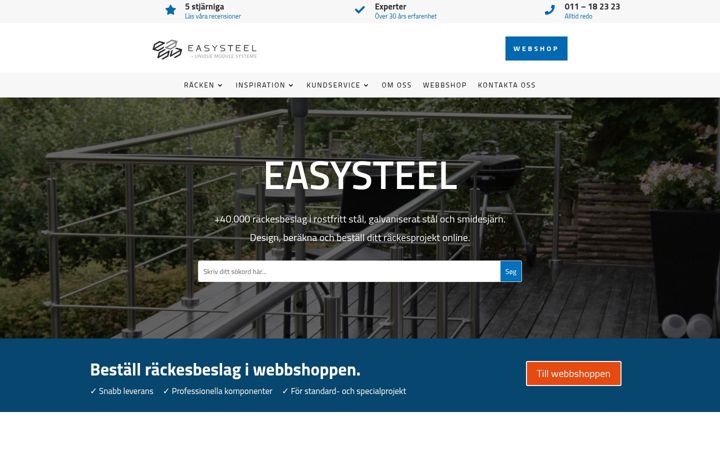 Snímek obrazovky easysteel.se