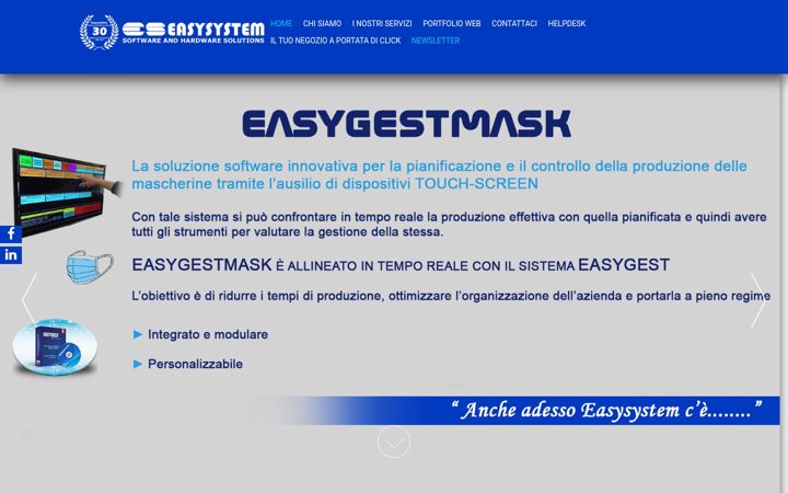 Ekrānuzņēmums no easysystem.it
