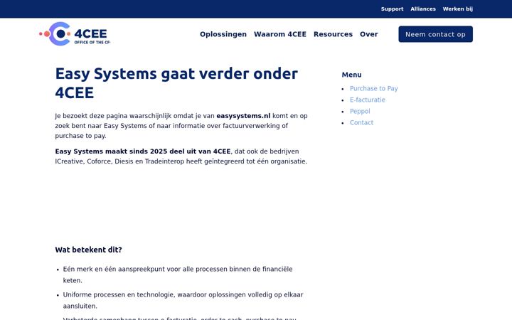 Screenshot di easysystems.nl