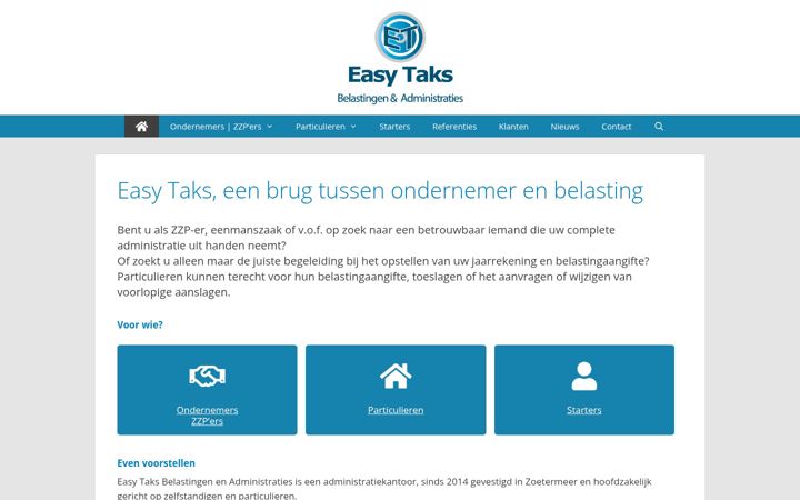 Ekrano kopija easytaks.nl
