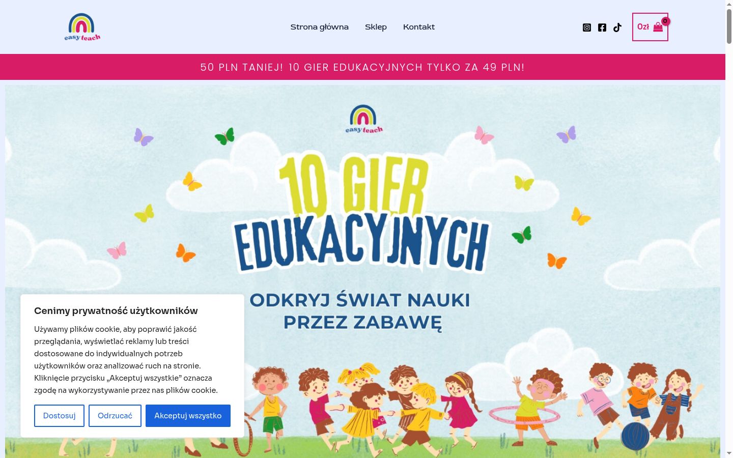 Captura de ecrã do banner de consentimento apresentado antes de qualquer interação