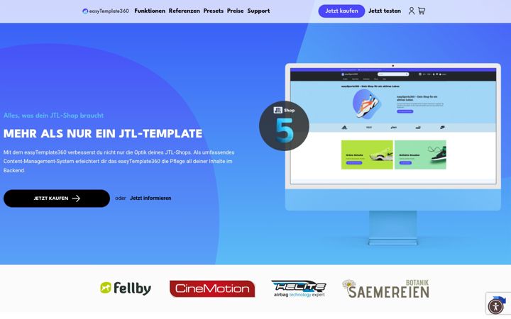 Snimka zaslona za easytemplate360.de