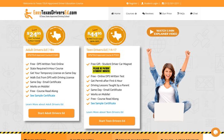 Screenshot of easytexasdriversed.com