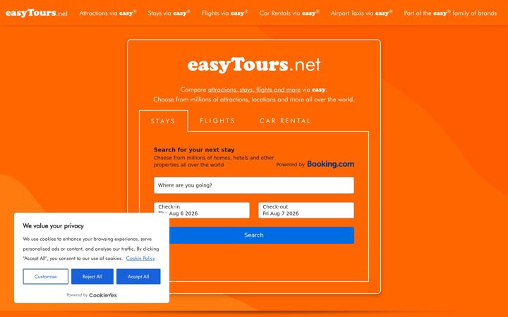Ekrano kopija easytours.net