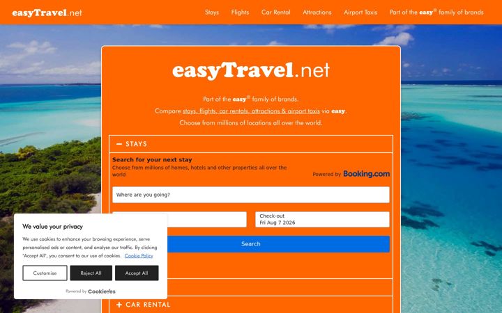 Ekrano kopija easytravel.net