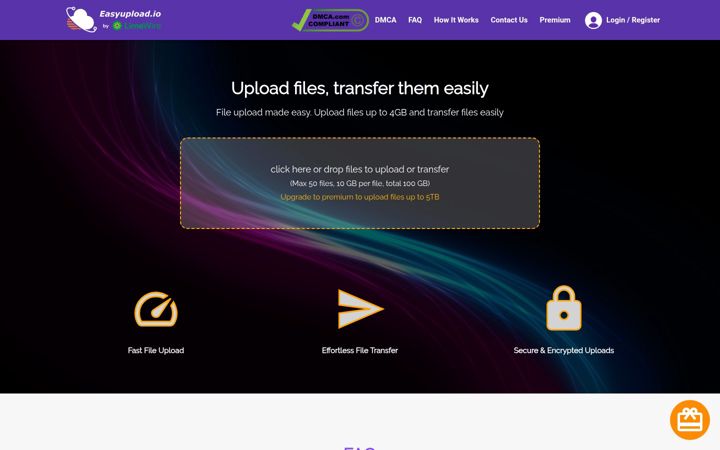 Screenshot of easyupload.io