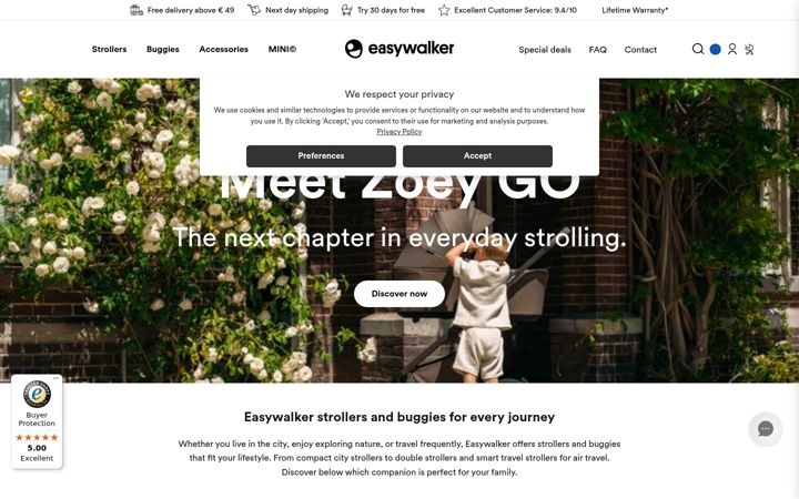 Screenshot of easywalker.eu