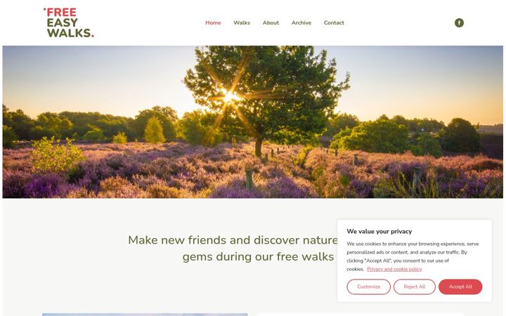 Screenshot di easywalks.nl