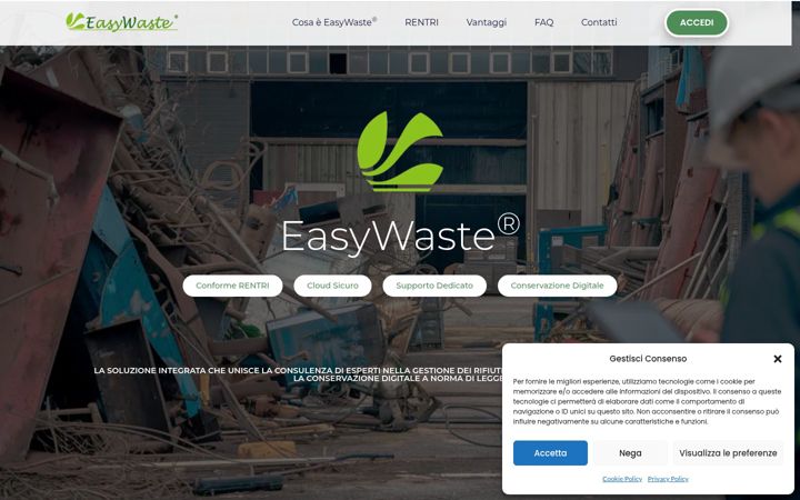 Ekrānuzņēmums no easywaste.it