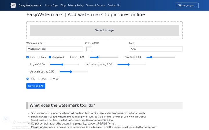 Screenshot of easywatermark.top