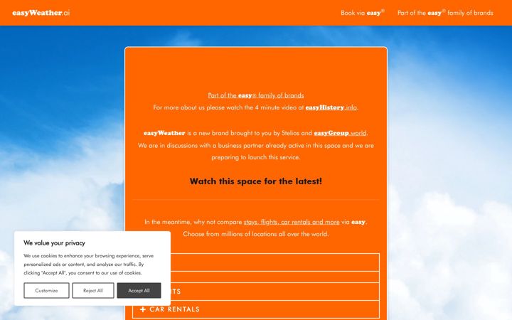 Screenshot ta' easyweather.ai