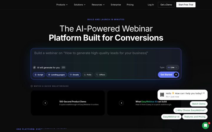 Screenshot of easywebinar.com