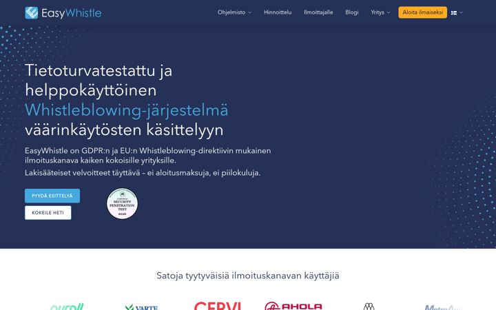 Screenshot of easywhistle.com