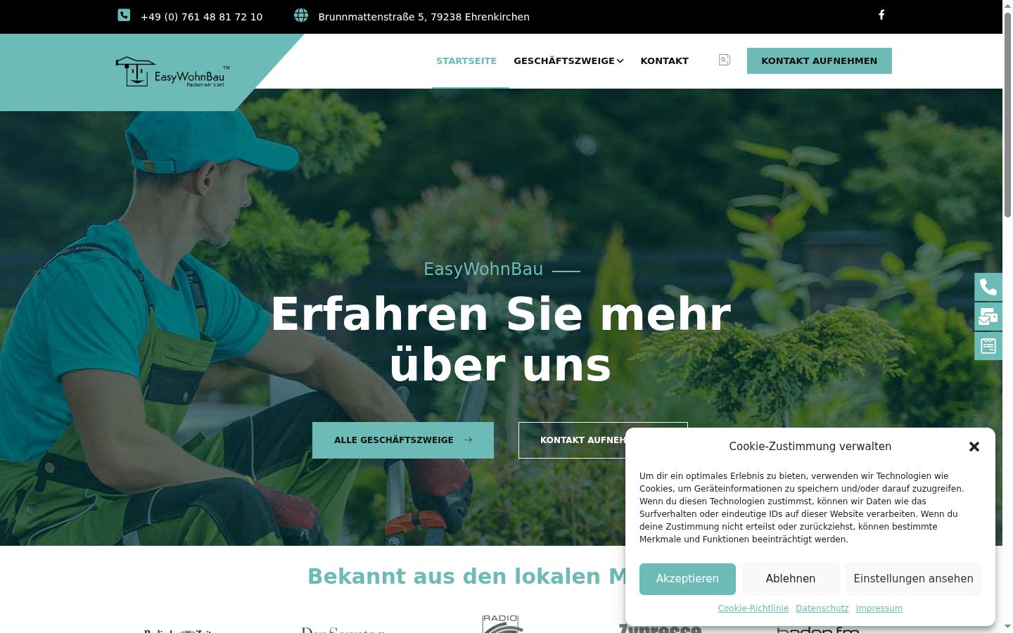 Ekrānuzņēmums ar piekrišanas baneri, kas tika rādīts pirms jebkādas mijiedarbības