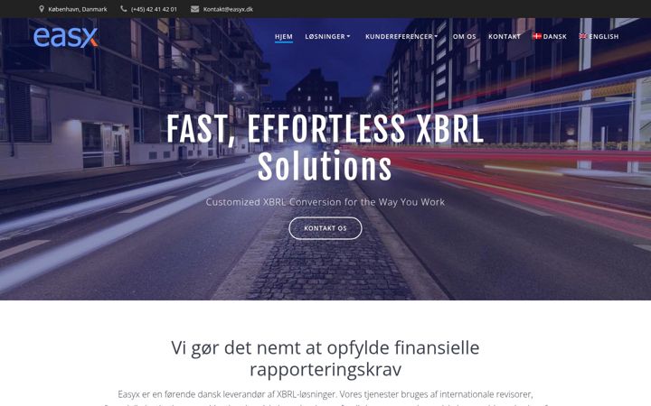 Skjámynd af easyx.dk