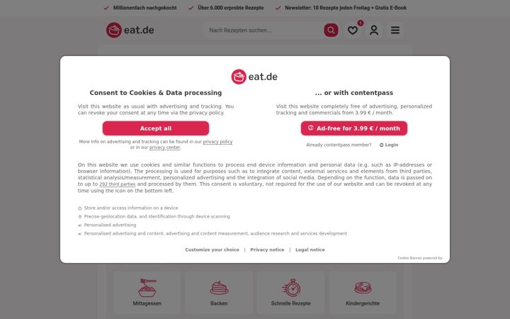 Screenshot of eat.de