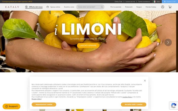 Screenshot of eataly.net