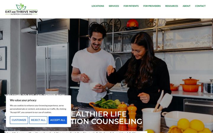 Screenshot of eatandthrivenow.com
