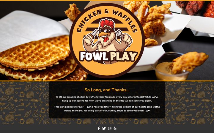 Screenshot of eatatfowlplay.com