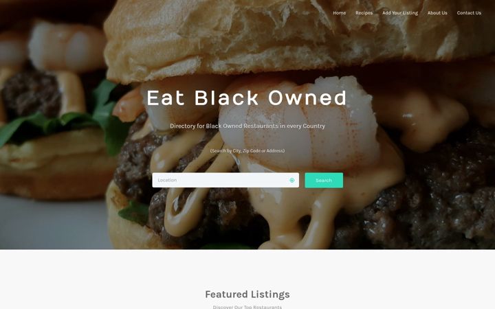 Screenshot of eatblackowned.com