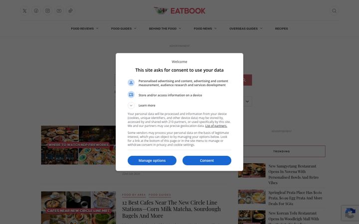 Snimka zaslona za eatbook.sg