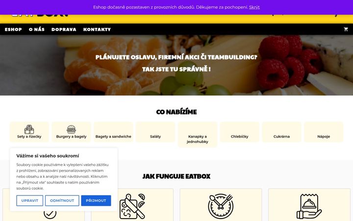 Snímek obrazovky eatbox.cz